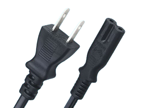 Japan Power Cords, JIS C 8303 Plug To IEC 60320 C7 Connector, Type A, 2 Poles Plug, PSE certified Japan Power Cords, JIS C 8303 Plug To IEC 60320 C7 Connector, Type A, 2 Poles Plug, PSE certified